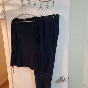 Ralph Lauren 2 piece Navy Blue pants and matching blouse